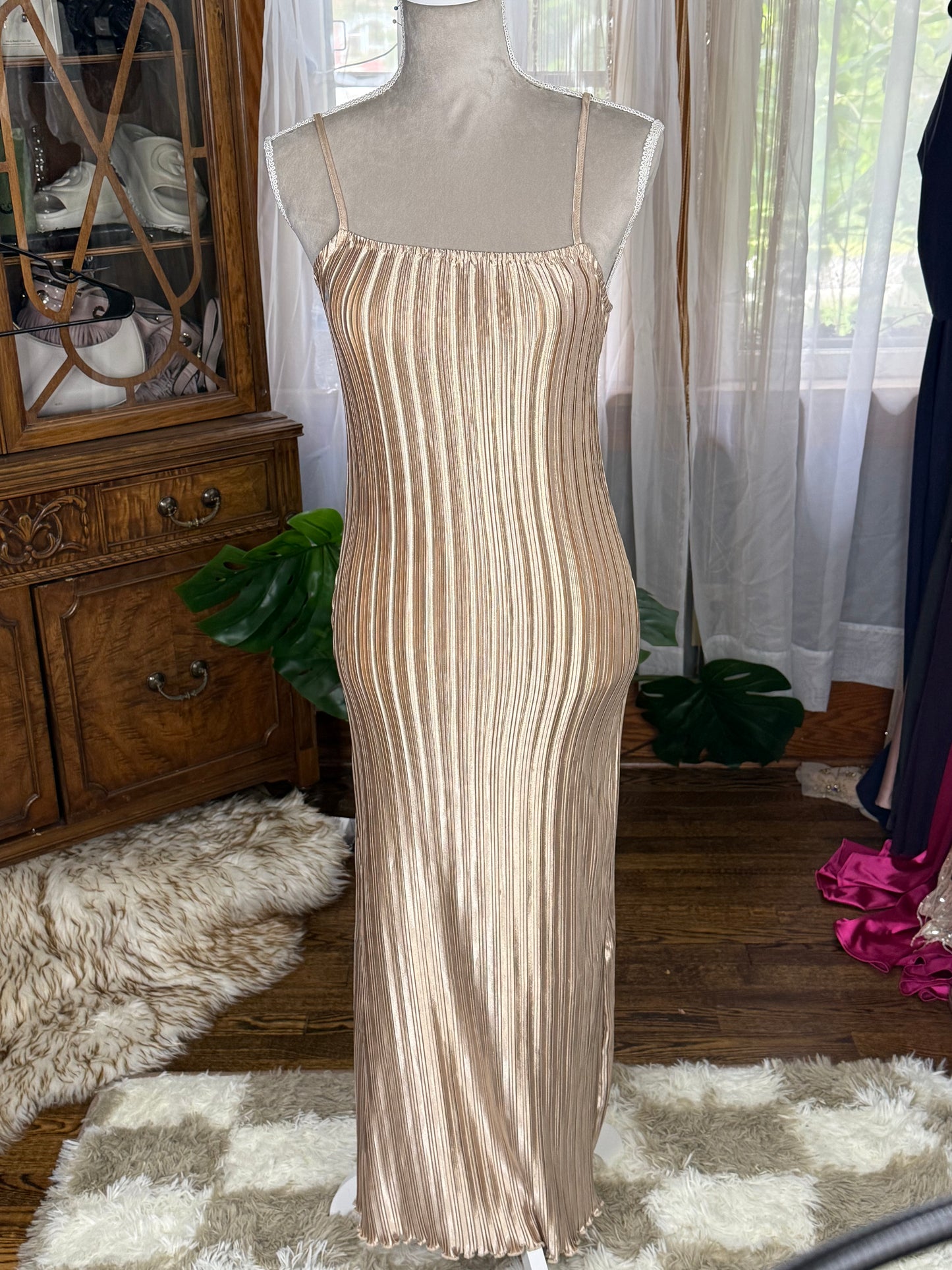 Petal & Pup Gold Midi Dress