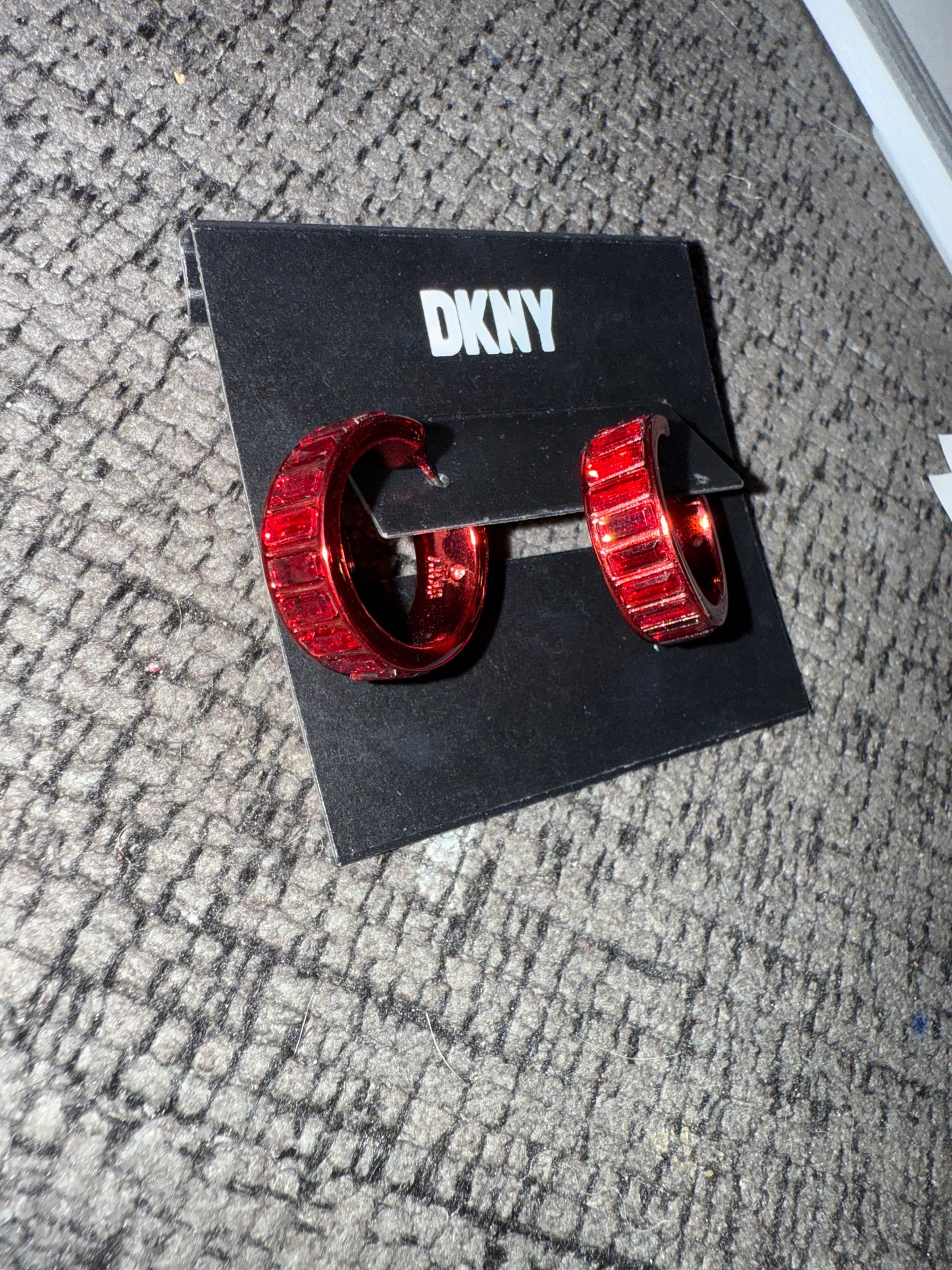 DKNY Red Crystal Hoop
