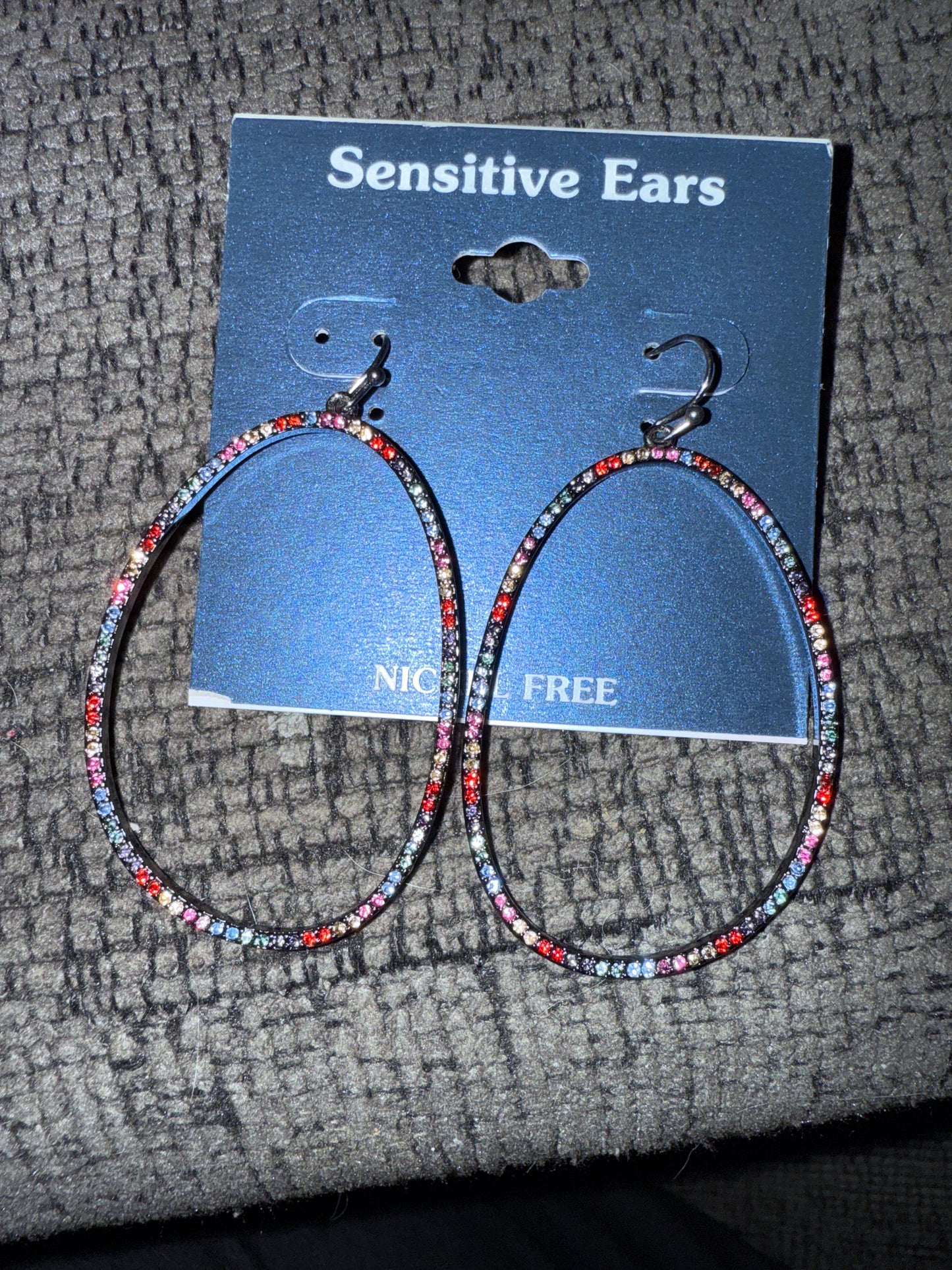 Sensitive Ears Multi Colored Gemstone Dangle Earring