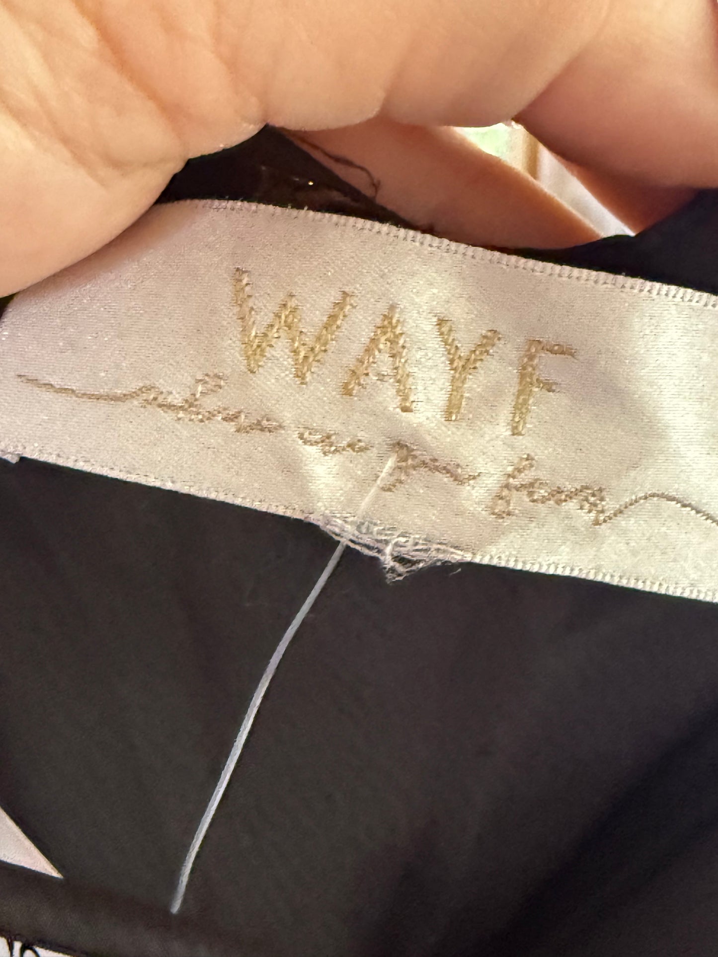 Wayf Black Satin Dress