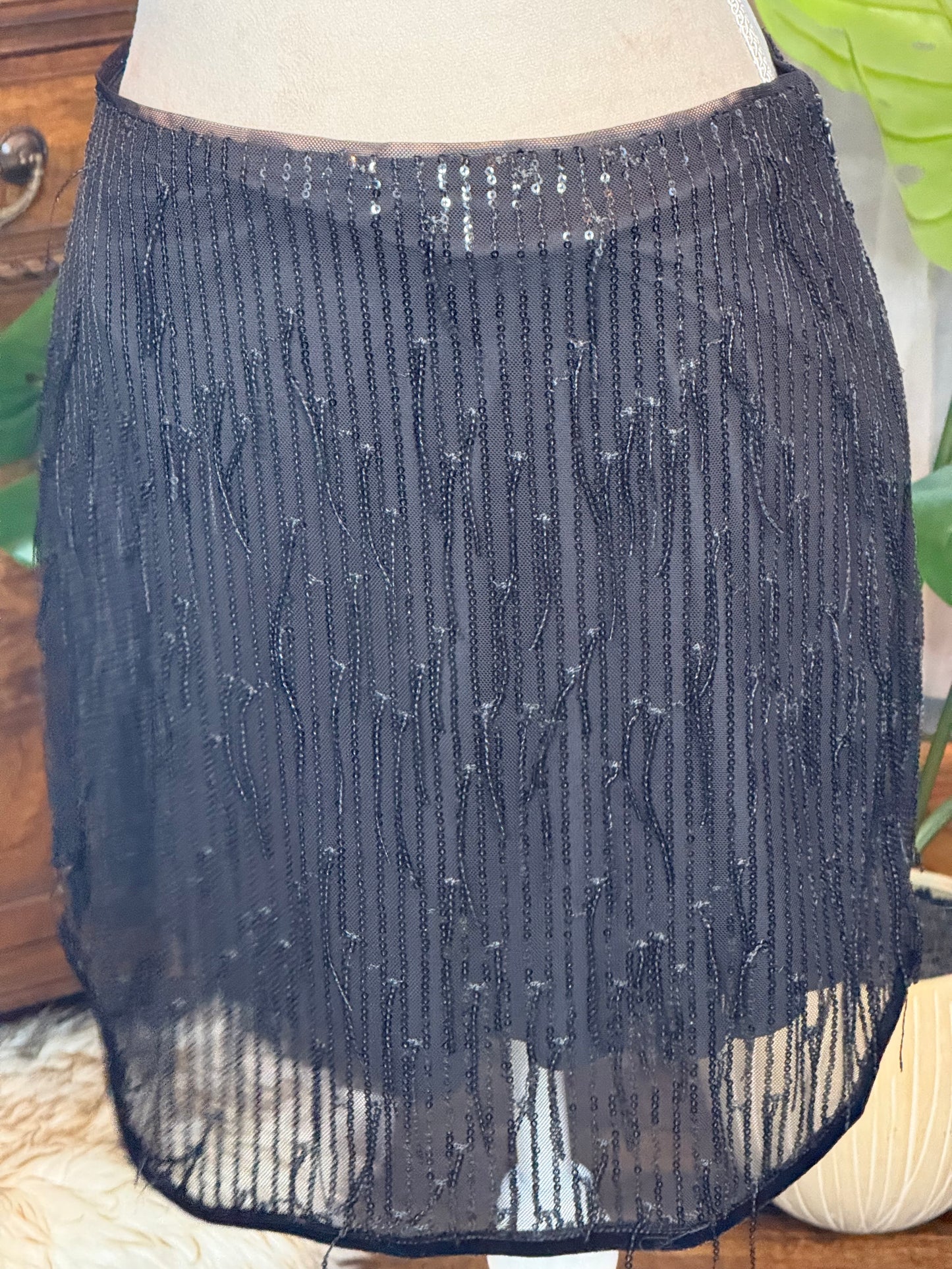 Avec Les Filles Fringe Mini Skirt