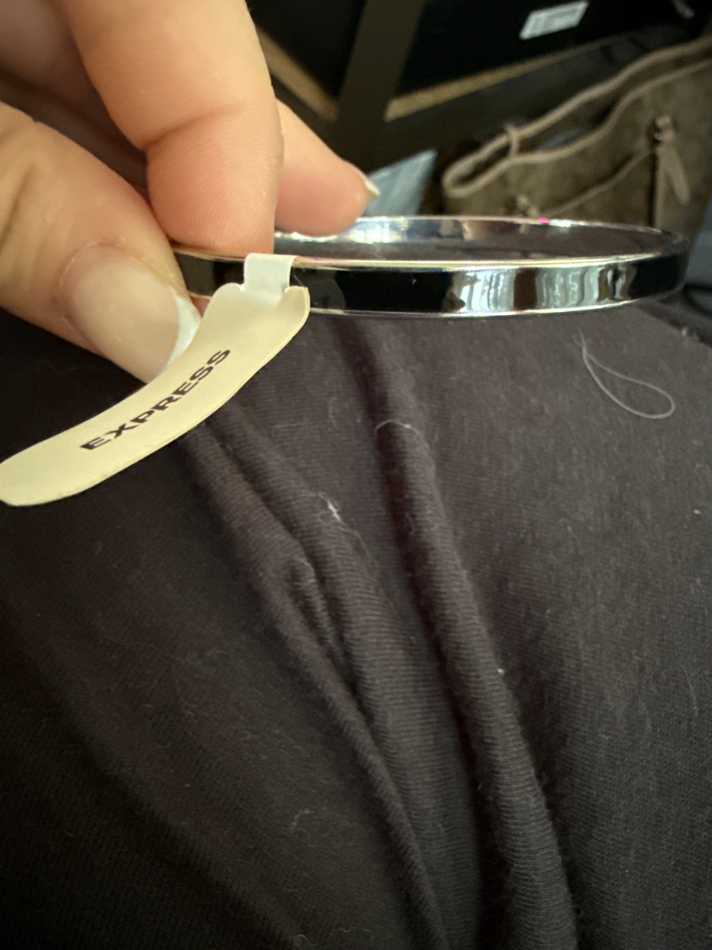 Express Black & Silver Bangle