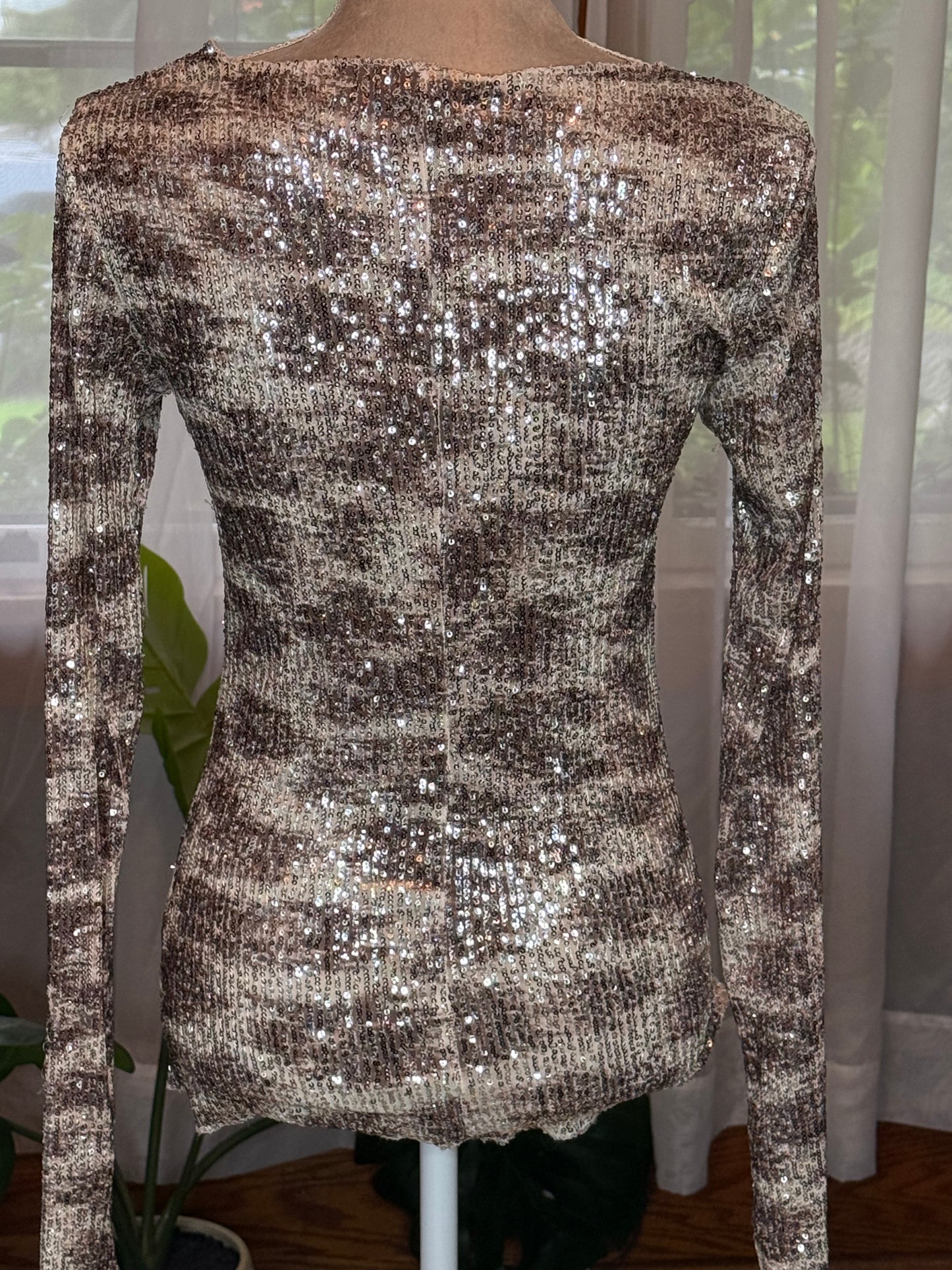 Free People x Intimately Cheetah Sequin top