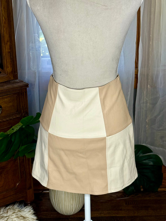 Hollister Checkered Faux Leather Mini Skirt
