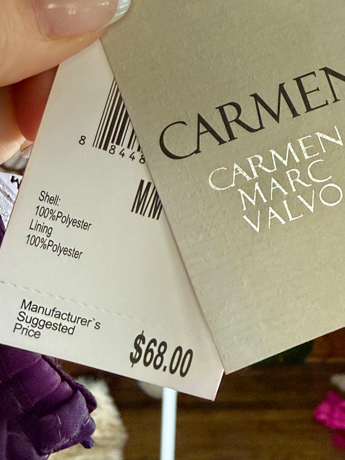 Carmen Marc Valvo Purple Blouse