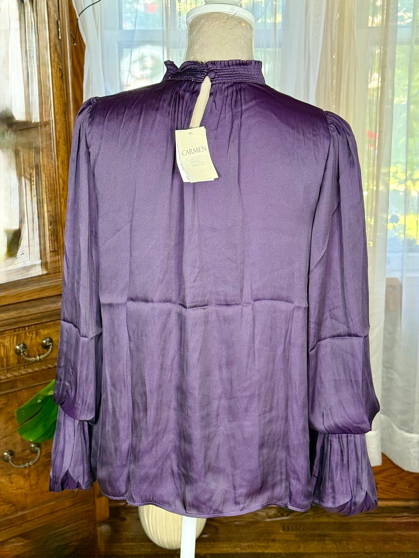 Carmen Marc Valvo Purple Blouse