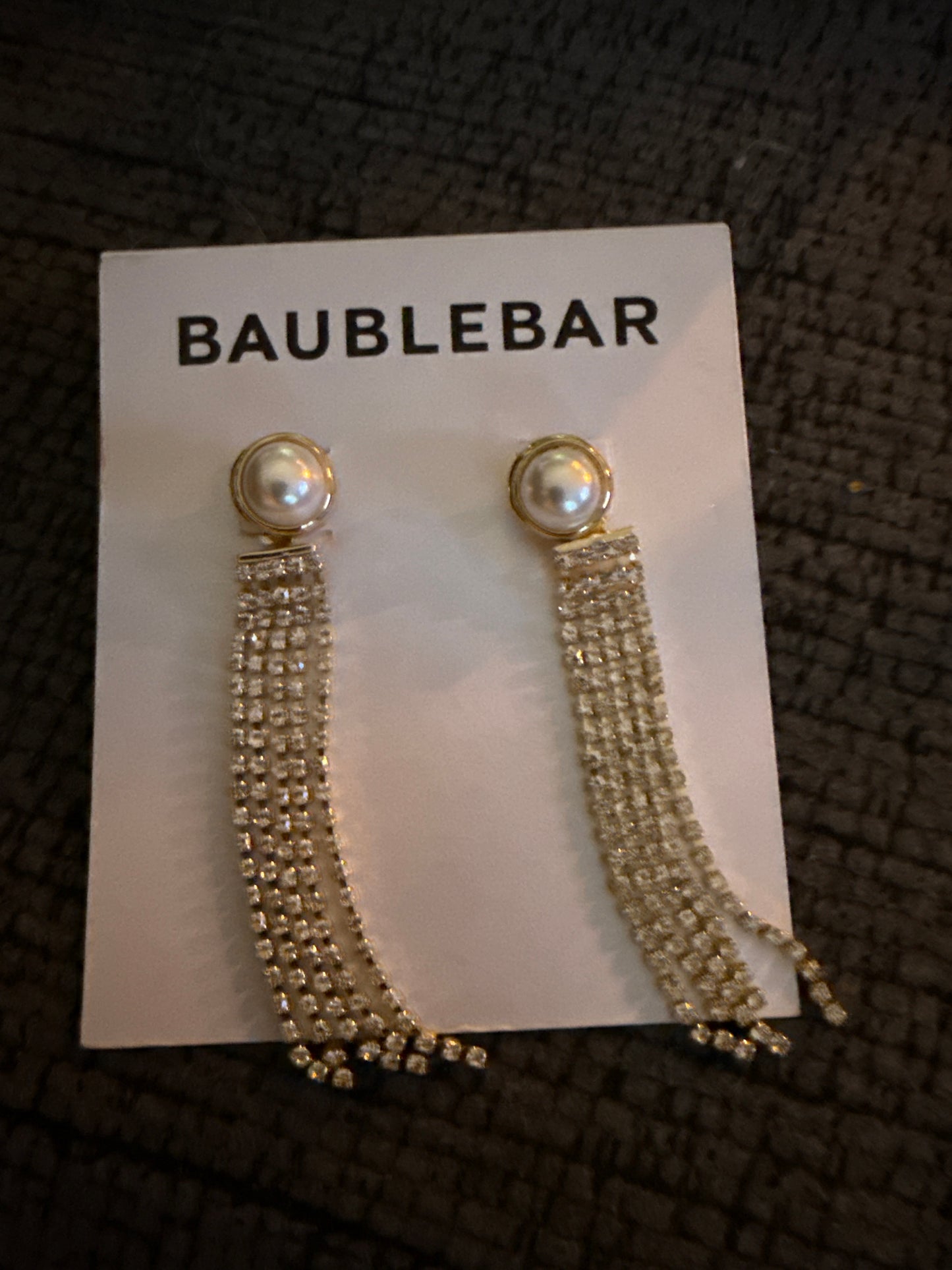 BaubleBar Pearl and Crystal Fringe Earring