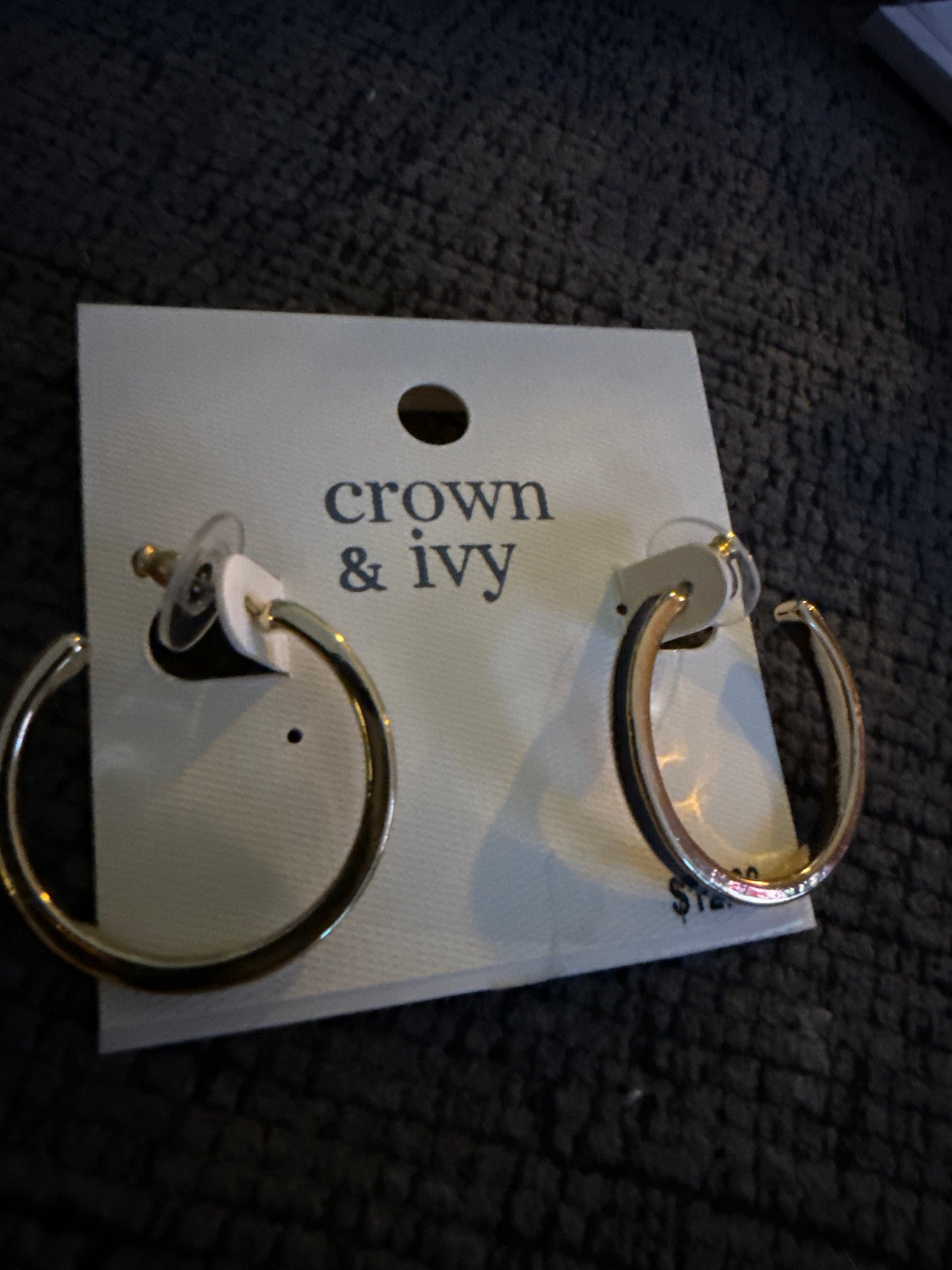 Crown & Ivy Silver & Navy Hoop