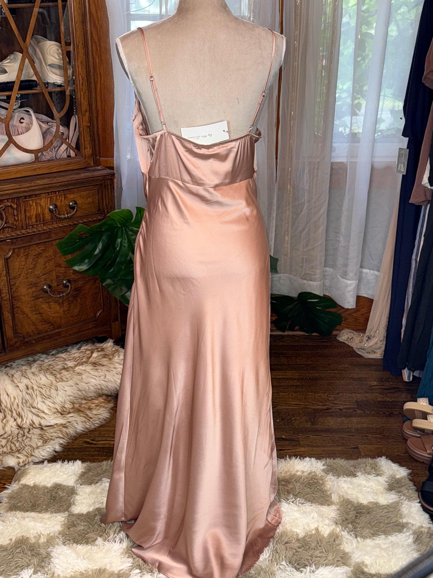 By the River Satin Rosette Dress