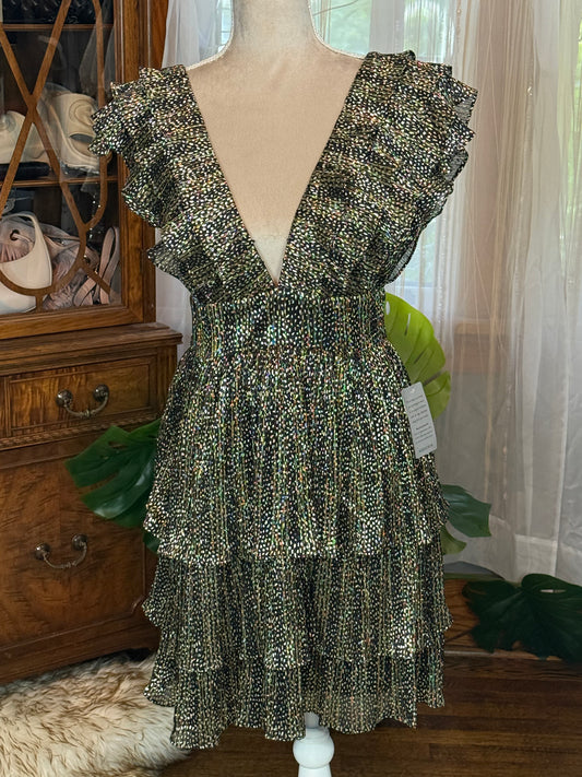 Socialite Black & Gold Mini Dress