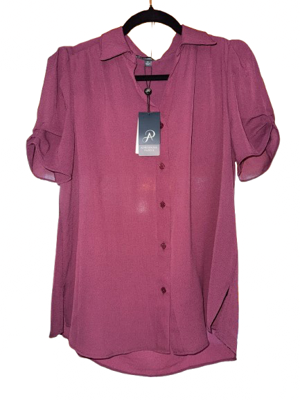 Adrianna Papell Burgundy Blouse
