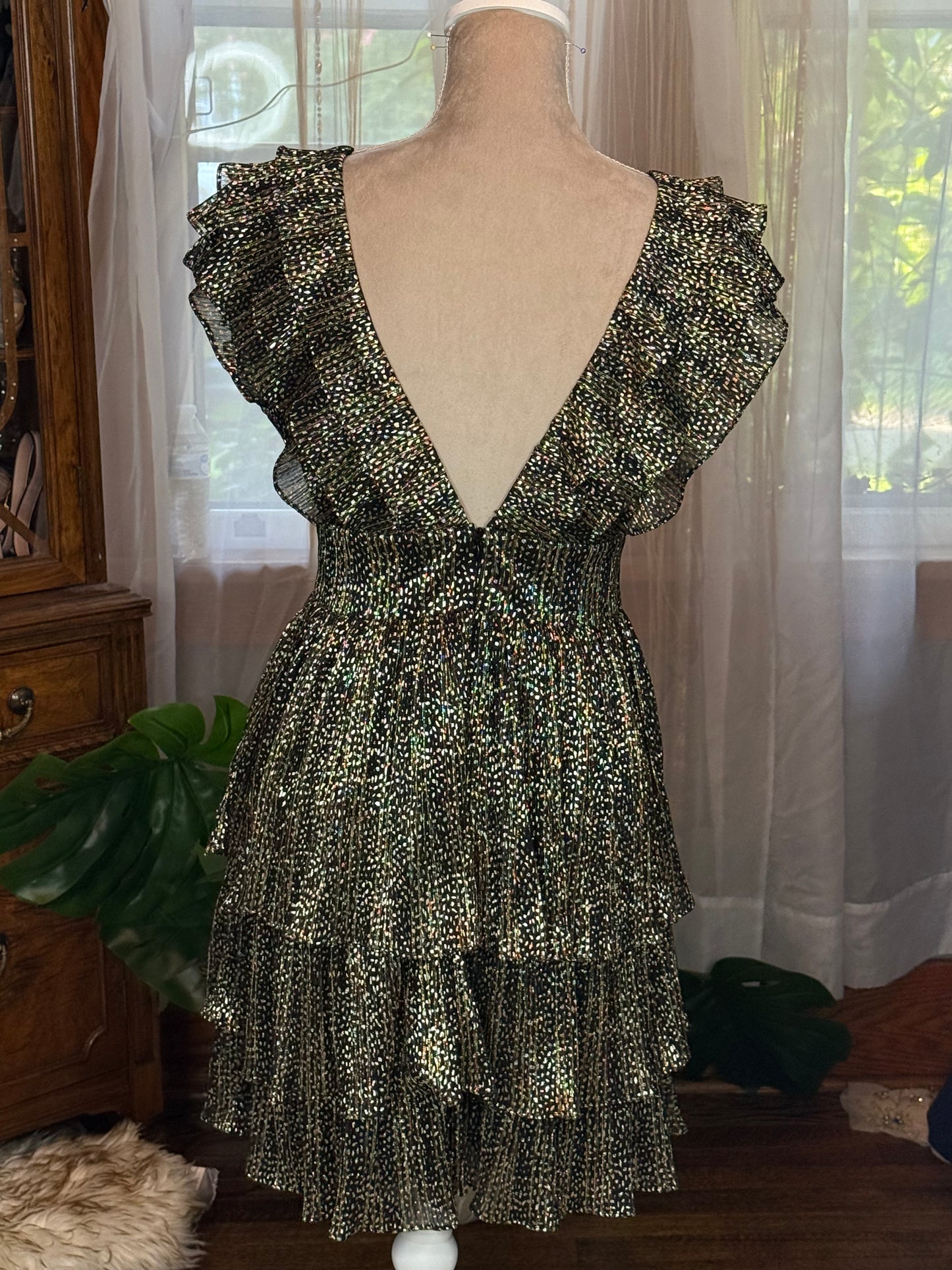 Socialite Black & Gold Mini Dress