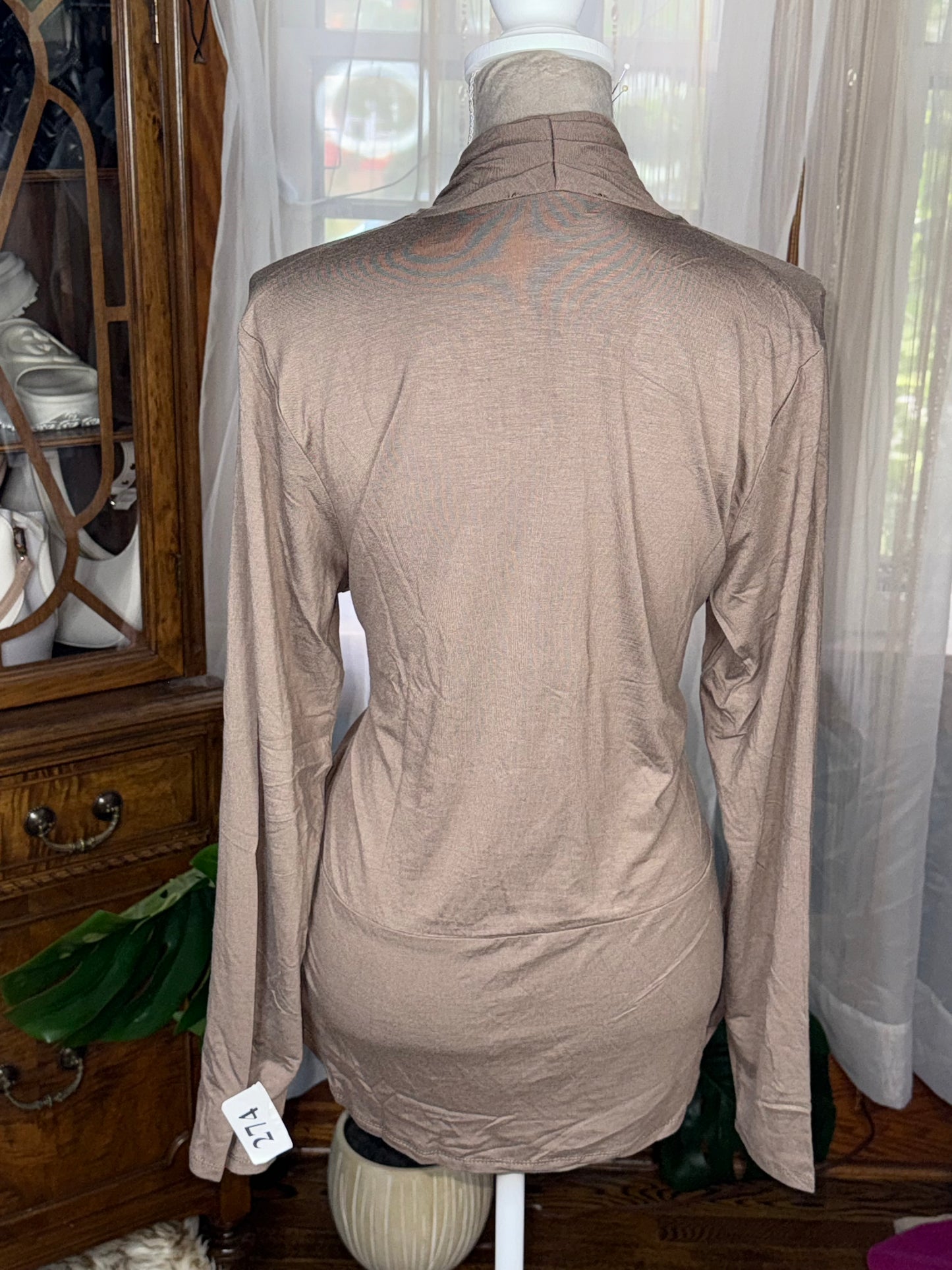 Catherine Malandrino Taupe Wrap Top