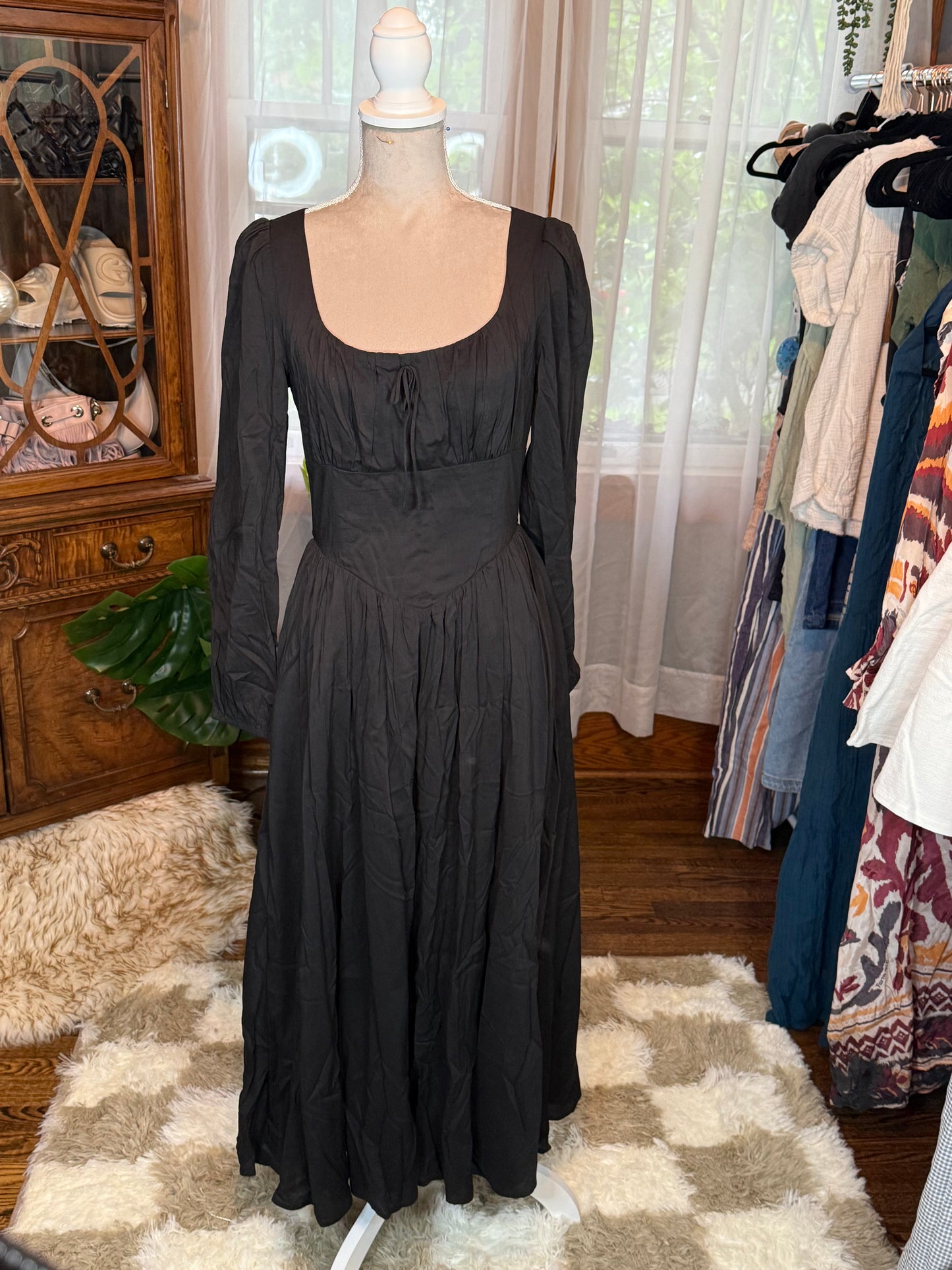 Reformation Black Cotton Dress