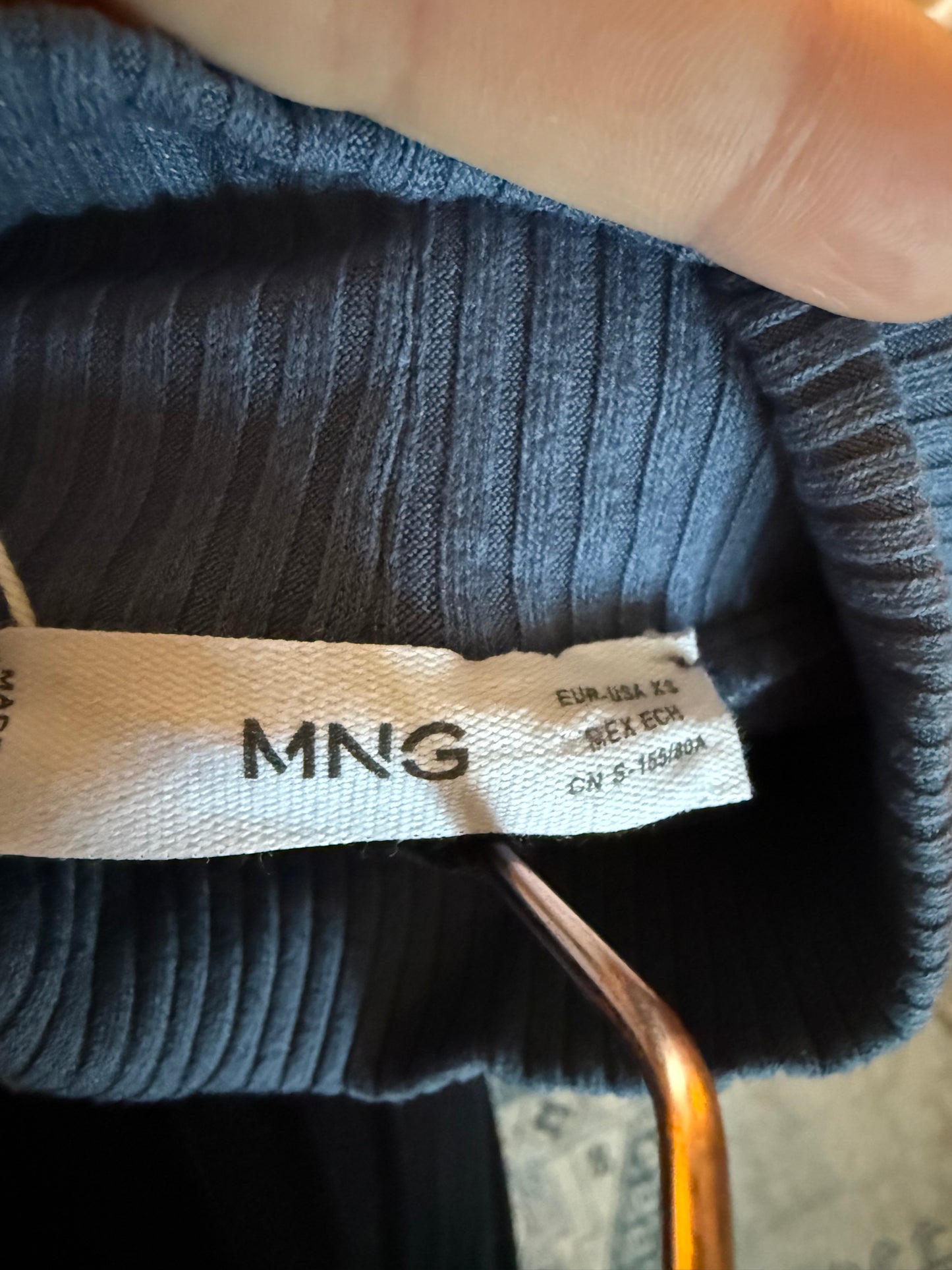 Mango Blue Mock neck Sweater Dress